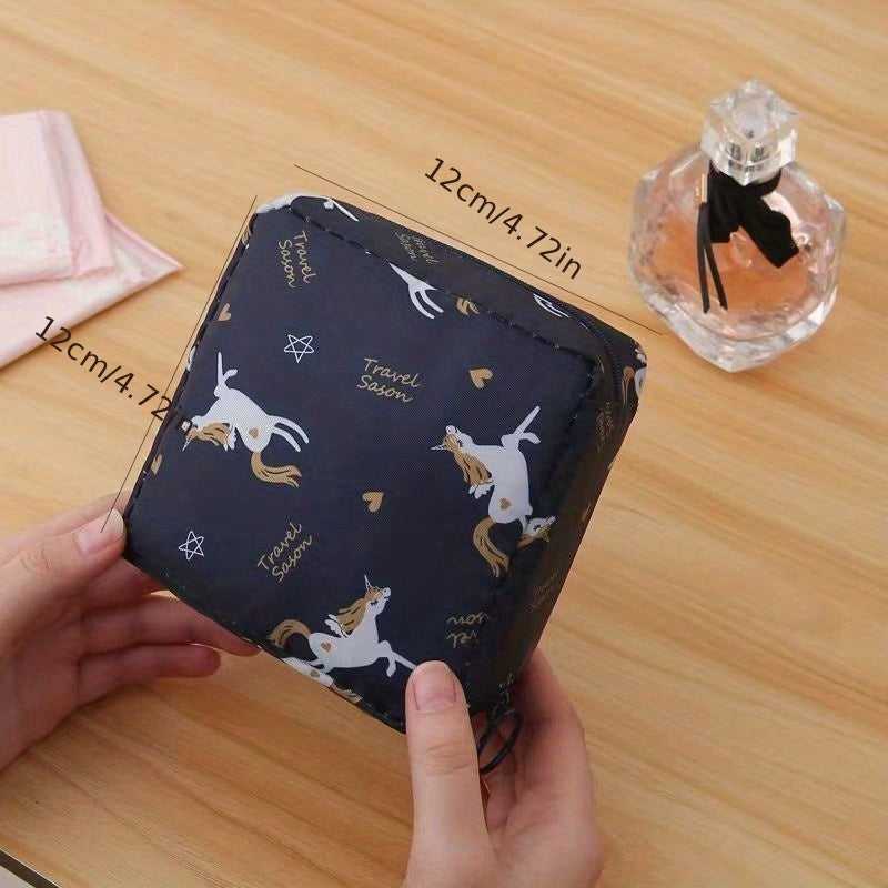 1pc Sanitary Napkin Storage Bag, Female Women Portable Cosmetic Lipstick Bag, Sanitary Napkin Storage Pouch, Makeup Lip Balm Bag, Travel Hea