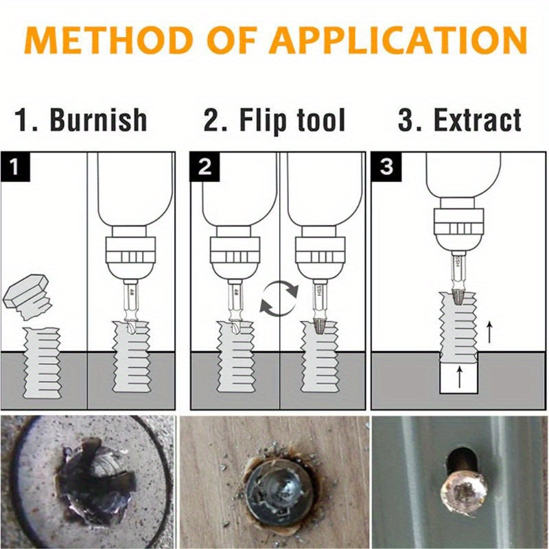 6pcs Damaged Screw Extractor Speed Drill Bit Extractor Drill Set Easily Take Out Screw Tools Broken Stripped Screw Bolt Remover