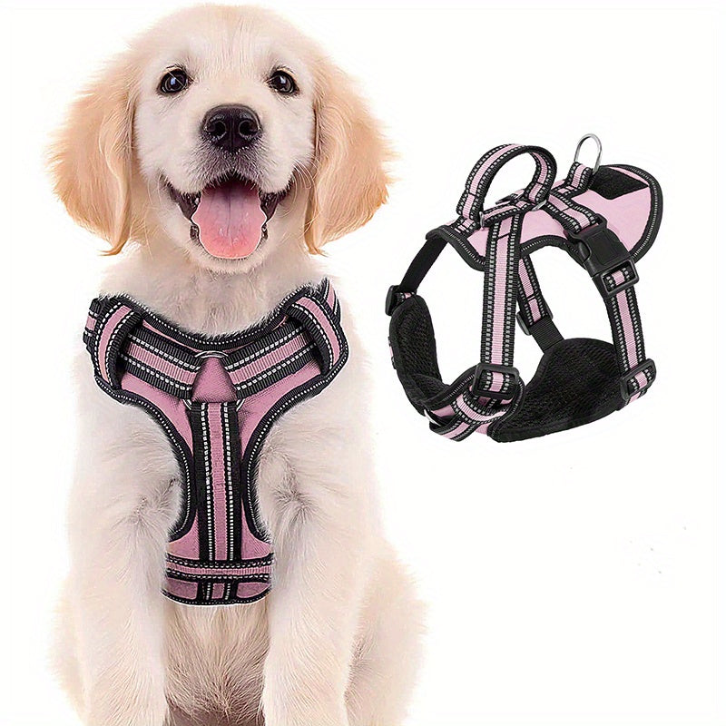 Comfortable & Reflective No-Pull Dog Harness - Adjustable Soft Padded Vest for Small to Large Dogs