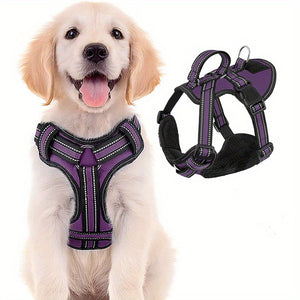 Comfortable & Reflective No-Pull Dog Harness - Adjustable Soft Padded Vest for Small to Large Dogs