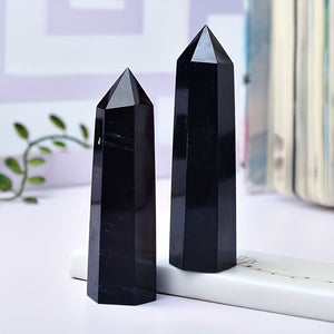 1pc Natural Obsidian Obelisk, Dragon Crystal , Natural Quartz Home Decor, Reiki Polished Point Stone Decoration Crafts