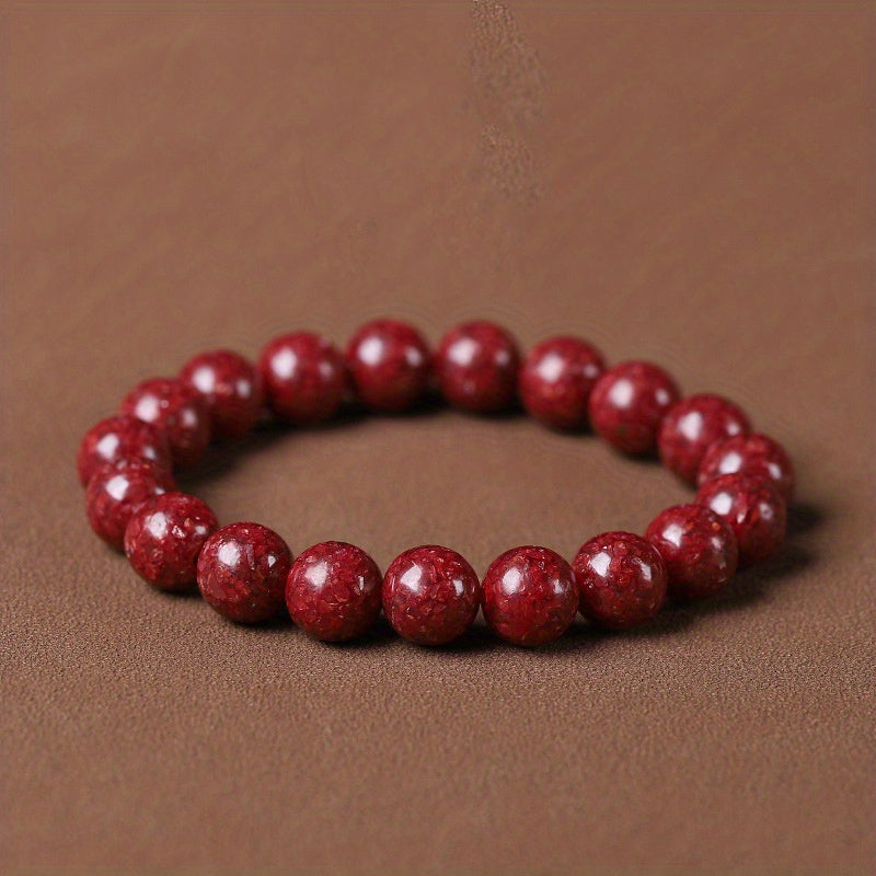 1pc Cinnabar Red Bracelet For Men And Women Good Luck Attract Wealth Best Gift For Friends Family Casual Daily Wear