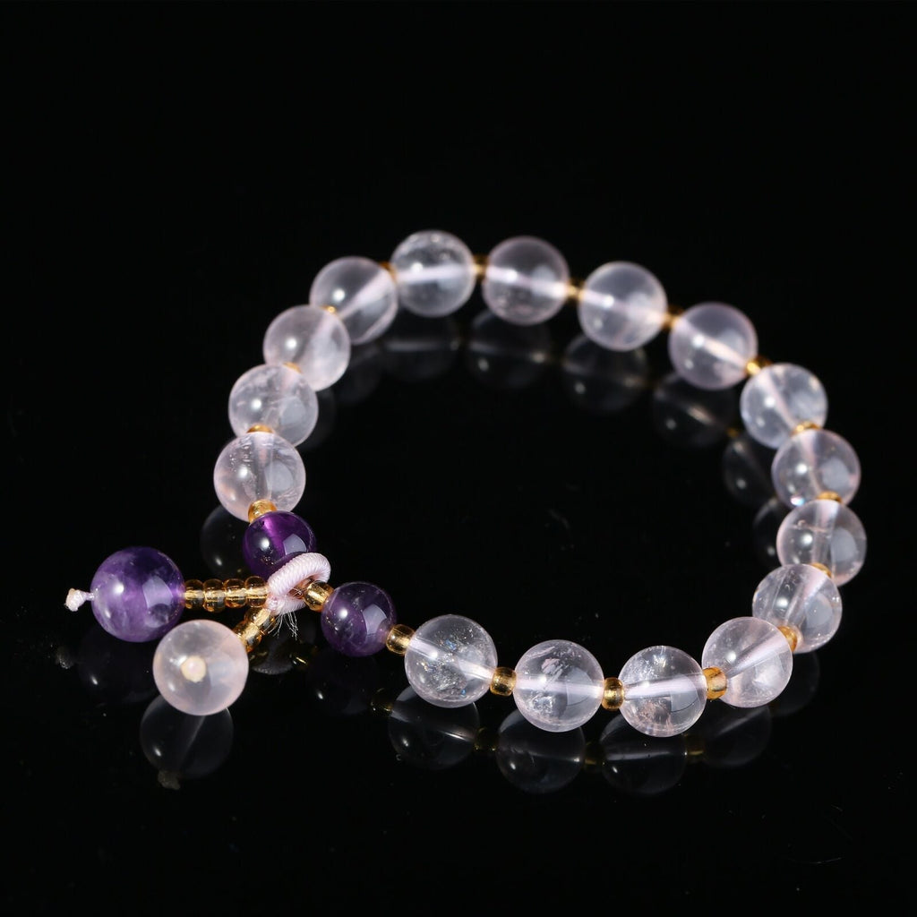 9.3mm Rose Quartz Crystal Pink Bracelets for Women Fashion Crystal Meditation