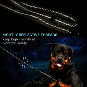 Dog Leash With Comfortable Padded Handle And Highly Reflective Threads, 4-6FT Stretch Dog Leash For Medium Large Dogs Training Walking