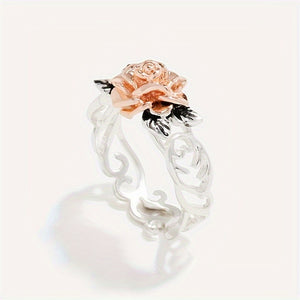 1pc New Double Color Rose Ring Men's Flower Engagement Wedding Jewelry