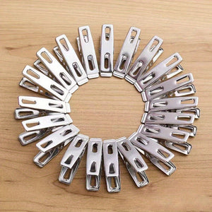 20pcs Stainless Steel Clothespins, Binder Clips, Heavy Duty Clothes Pins, Metal Clip Set, Metal Clothes Clips For Clothes Sock Food Sealing