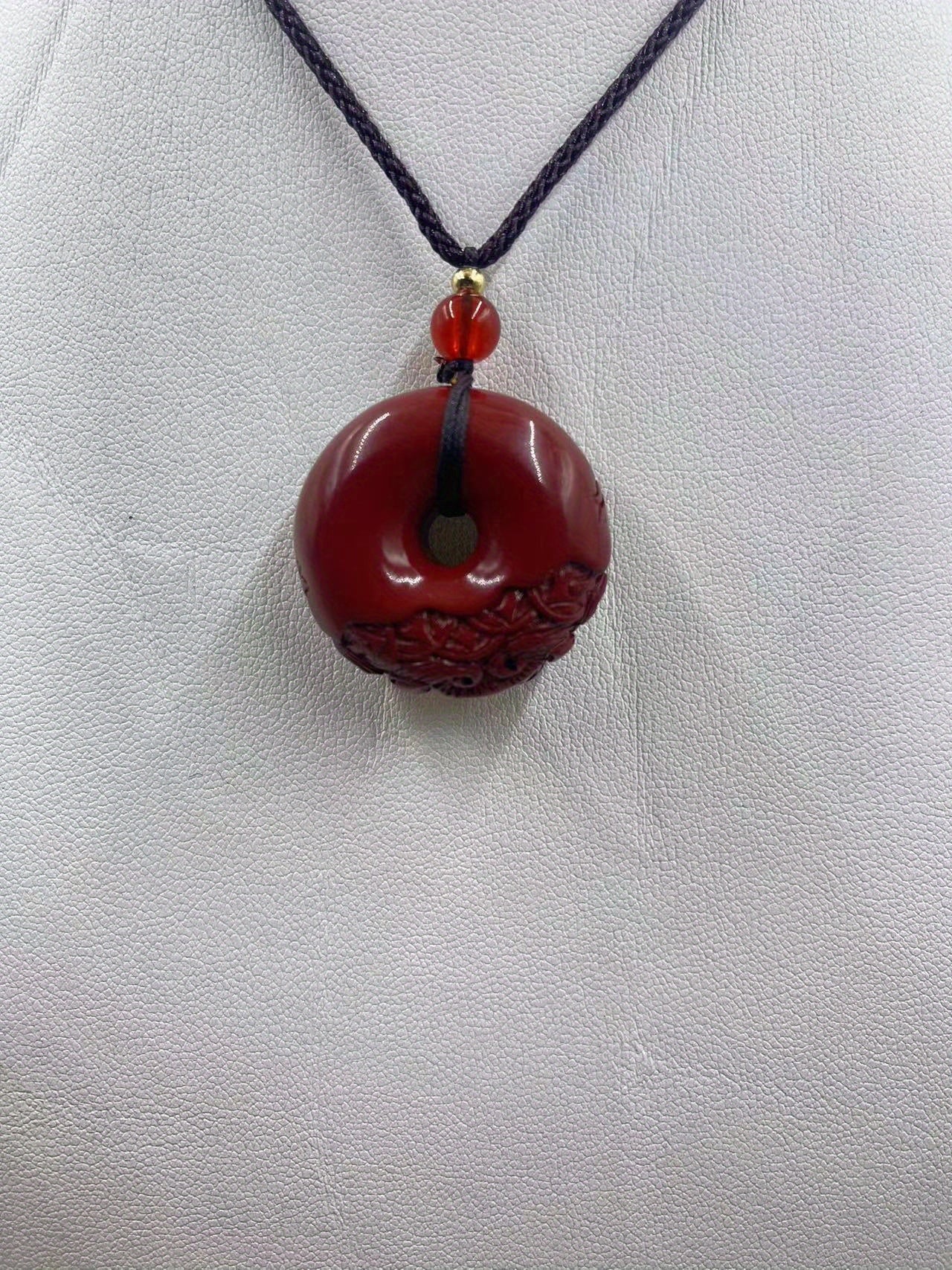 Natural Raw Stone Cinnabar Lucky Pixiu Safety Buckle Pendant Purple Golden Sand Necklace