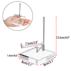 Adjustable Metal Arms Display Stand Easel with Acrylic Base Small Display Easel Holder for Fossil Coral Geodes Rock Mineral Agate Crystals Seashell and Small Collectibles