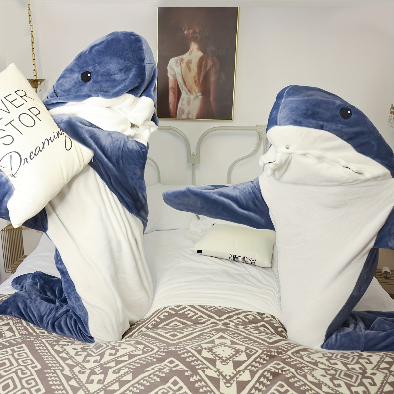 1pc Shark Blanket Adult Boys Girls Shark Blanket Wearable Shark Blanket Shark Sleeping Bag Christmas Gift