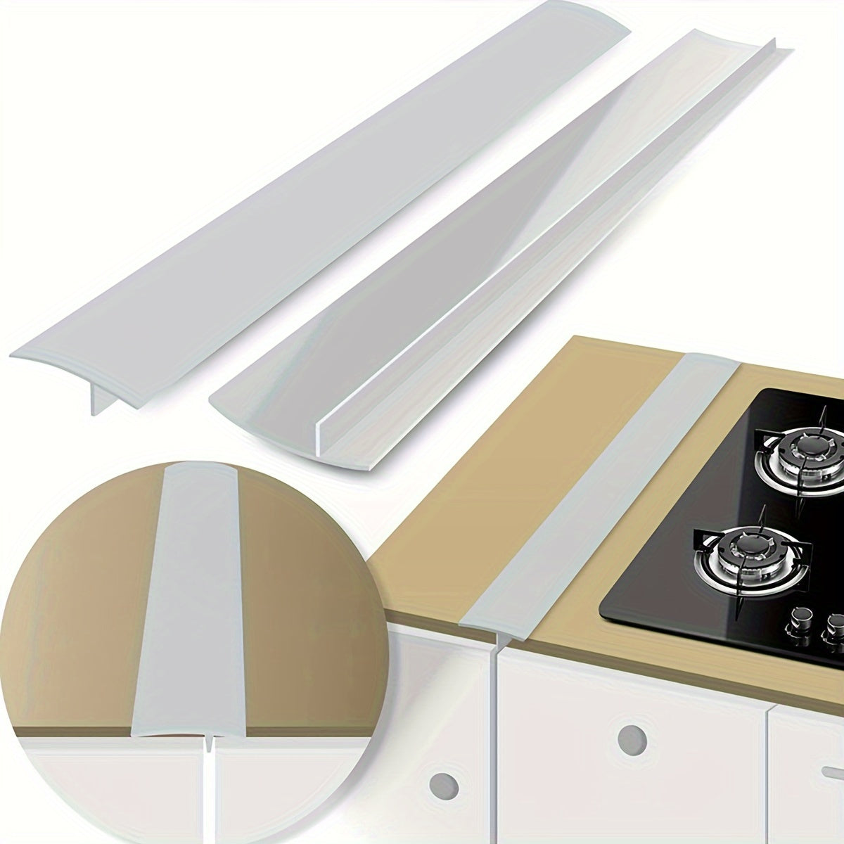 Waterproof & Heatproof Silicone Gap Seal: Easy-Clean, Oil-Resistant Countertop & Stove Gap Cover