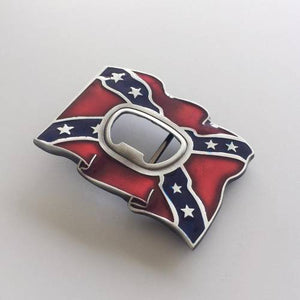 New Vintage Enamel Beer Bottle Opener Flag Belt Buckle US Local Shipping