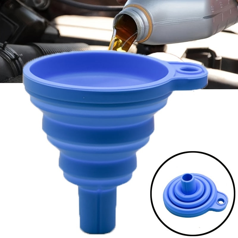 Upgrade Your Car Maintenance With A Universal Silicone Liquid Funnel - Telescopic Long Neck For Easy Oil Changes!