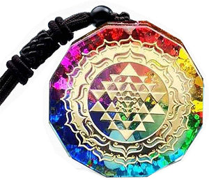 Flower of Life Metatron's Cube Necklace Orgonite Merkaba Sacred Geometry Orgone Pendant