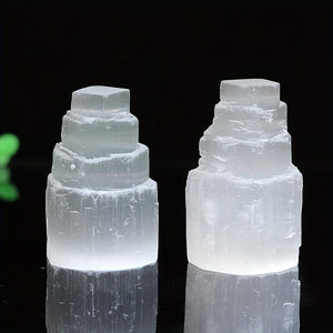 1pc Natural Selenite Crystal Skyscraper - Perfect for Reiki, Healing & Interior Decoration!