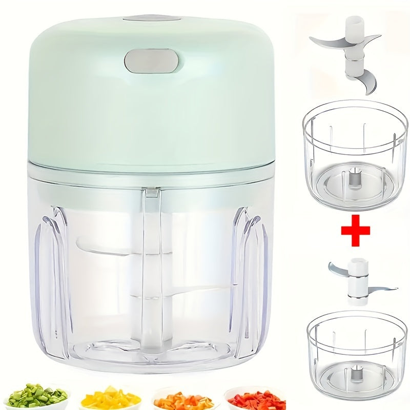 Multi-Purpose USB-Charged Mini Food Chopper - Quick and Efficient 1000 RPM Electric Grinder for Garlic, Veggies, and More