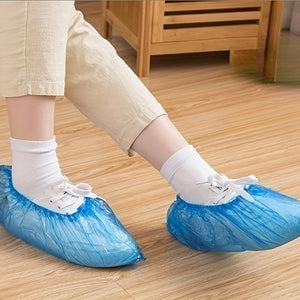 100-Pack Durable Polyester Disposable Shoe Covers | Keep Floors Clean | Ideal for Home, Travel & Work