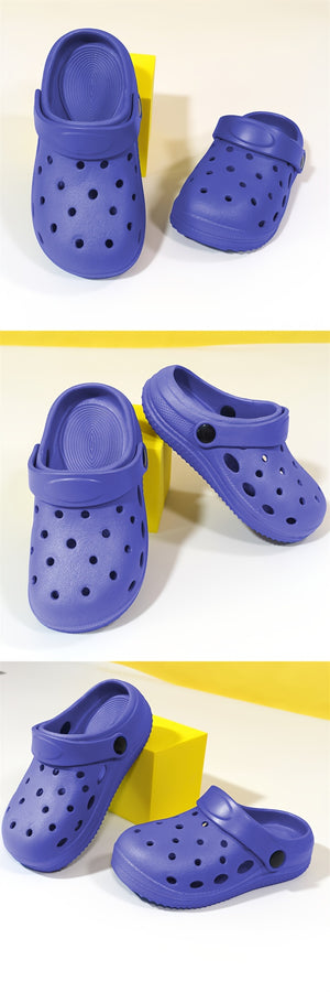 Kids' All-Season Breathable EVA Clogs - Lightweight, Anti-Slip with Geometric Design, Perfect for Indoor/Outdoor Play