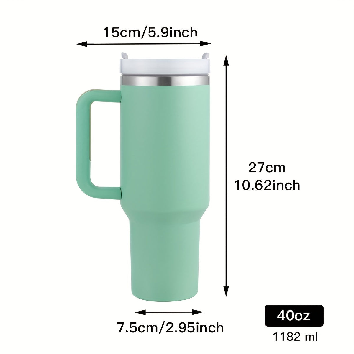 1pc, 40oz Stainless Steel Double Wall Tumbler With Lid And Handle, Heavy Duty Water Bottles, Water Cups, Summer Drinkware, Kitchen Stuff, Ho