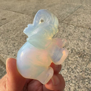 Hand Carved Opalite Elephant Crystal Animal Crystal Gift Crystal Figurine Crystal Reiki Crystal Healing