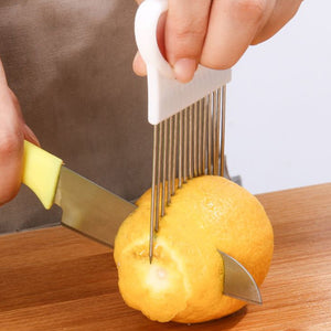 1pc, Stainless Steel Onion Slicer Holder - Effortlessly Slice Onions, Lemons, and More - Perfect for Steak Tendons - Kitchen Gadget Must-Hav