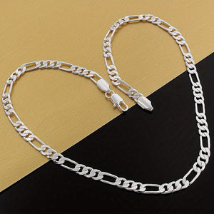 2023 New High Quality Mens Flat Chain Alloy Silver Necklace - Perfect Gift for Weddings & Birthdays! Christmas Halloween Gifts