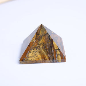 Pyramid-Finest Big Natural  Tiger Eye Crystal Pyramid Gemstone 2.36 Inch Carved Pyramidal Crystal Healing Crafts