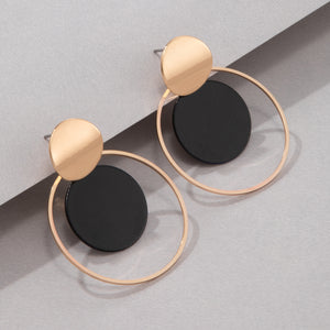 Trendy Personality Simple Creative Disc Geometric Metal Sequins Dangle Earrings Alloy Jewelry Delicate Female Gift