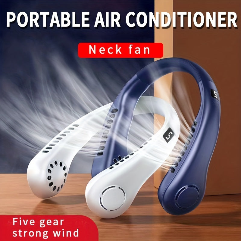 2023 New Mini Neck Fan Portable Bladeless Hanging Neck Rechargeable Air Cooler 3 Speed Mini Summer Sports Fans, Cool Portable Fan, School Su