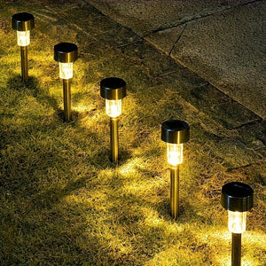 10-Pack Elegant Solar Garden Lights - Waterproof, Automatic Sensor, Easy Install - Enhance Your Pathway, Patio, Yard