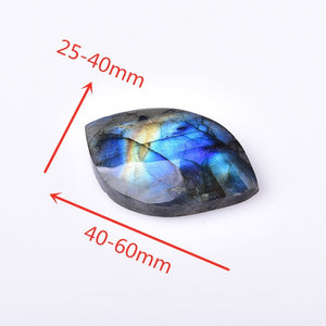 Natural Labradorite Leaf Shape Blue Purple Yellow Mineral Ornaments Energy Healing Stone DIY Jewelry Reiki Home Decoration