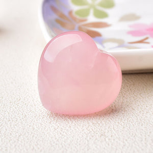 Natural Rose Quartz Heart Stone Shape Love Mini Crystal Healing Polished Gemstone DIY Jewelry Gift Couple Decoration Souvenir