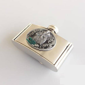 Western Wolf 3oz Stainless Steel Flask Belt Buckle US Local Shipping