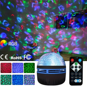 1pc Starry Projector Light With 7 Color Patterns & Remote Control, LED Mini Star Light, Multifunctional Polar Projector Night Light For Bedr