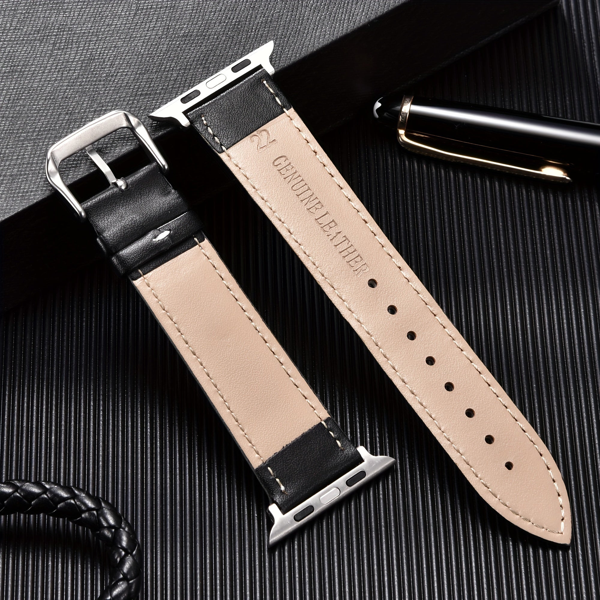 Soft Business Watchband For Apple Watch Ultra 8 7 SE 6 5 4 3 2 1 Replacement PU Leather Wrist Strap 38/40/41/42/44/45/49mm