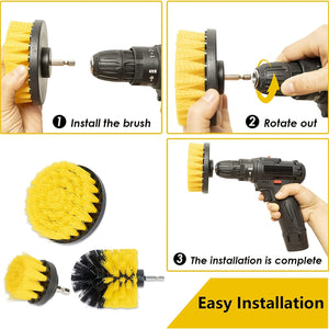 3pcs Drill Brush Set, Power Scrubber Wash Cleaning Brushes Tool Kit, Clean All Purpose Drill Brush For Grout Floor Tub Shower Tile Bathroom