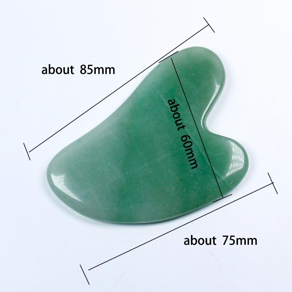 Natural Aventurine Quartz Gua Sha Board Green Jade Stone Body Facial Eye Scraping Plate Acupuncture Massage Relaxation Health