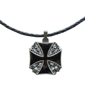 Mens Womens Metal Cross W Skulls Pendant Black Leather Rope Necklace US Local Shipping