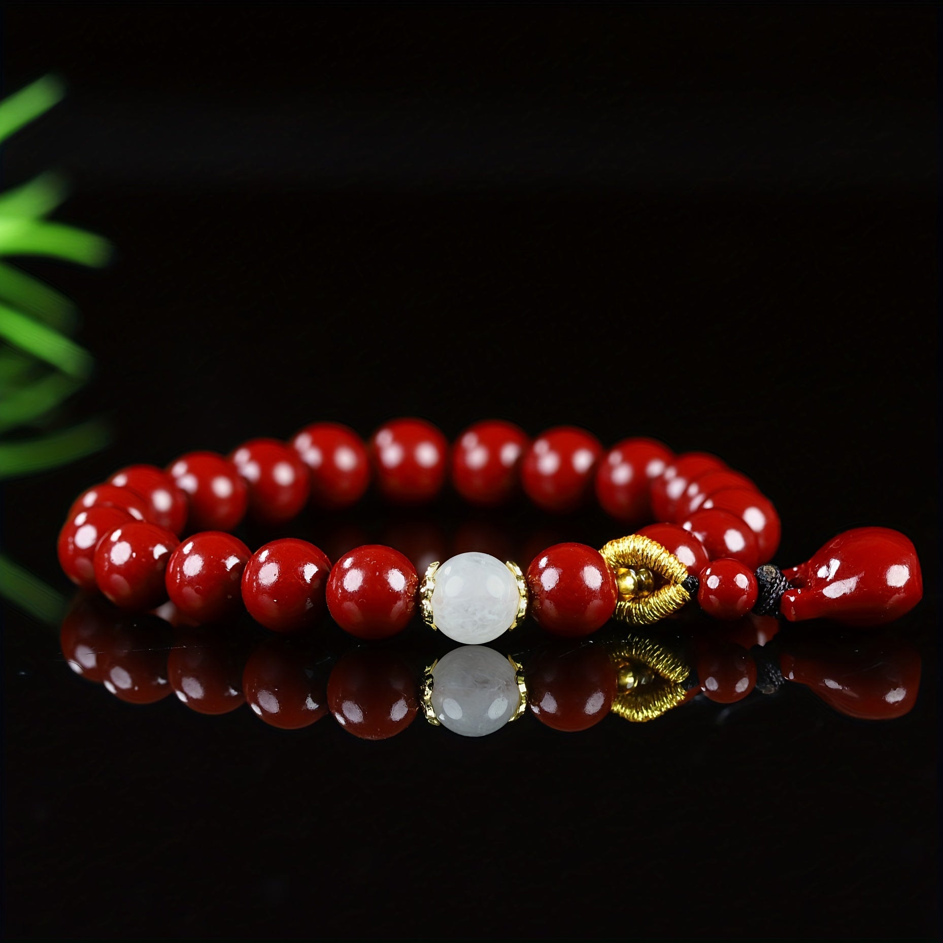 Natural Raw Ore Cinnabar Bracelet Ethnic Wind Bracelet Men And Women Bracelet Good Luck Bracelet