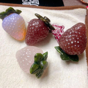 Hand Carved Crystal Strawberries Crystal Fruits Crystal Gifts Crystal Figurine