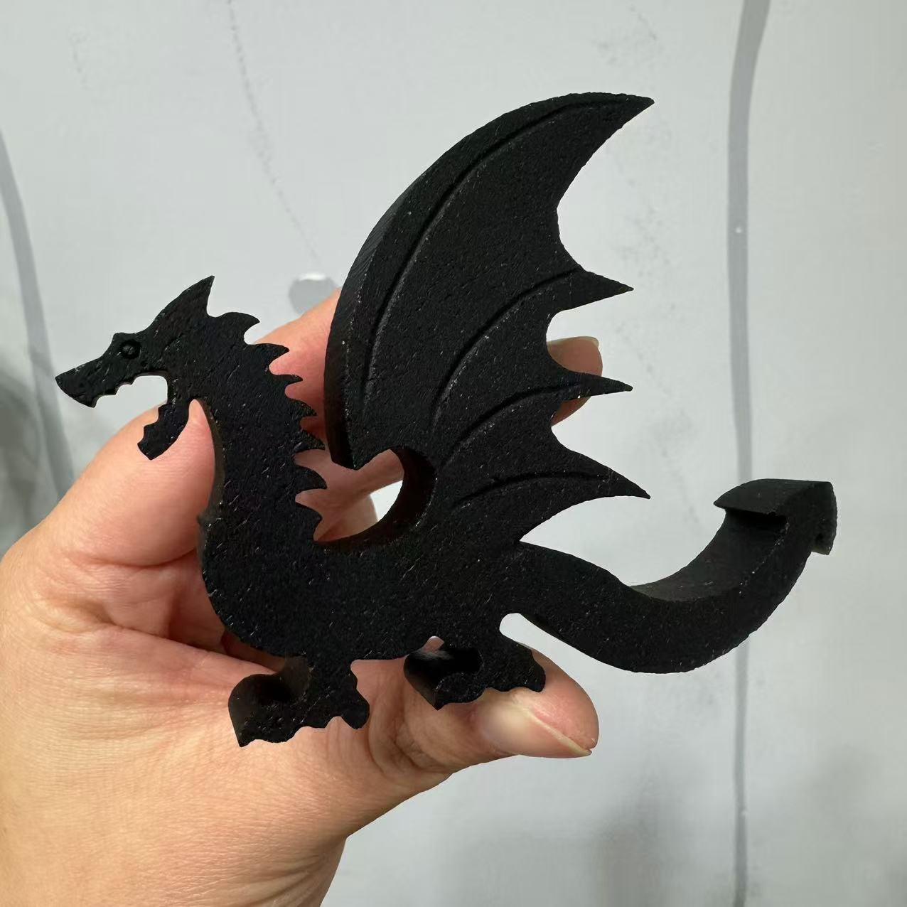 Hand Carved Black Obsidian Flying Dragon Black Obsidian Figurine Crystal Gift Crystal Animal