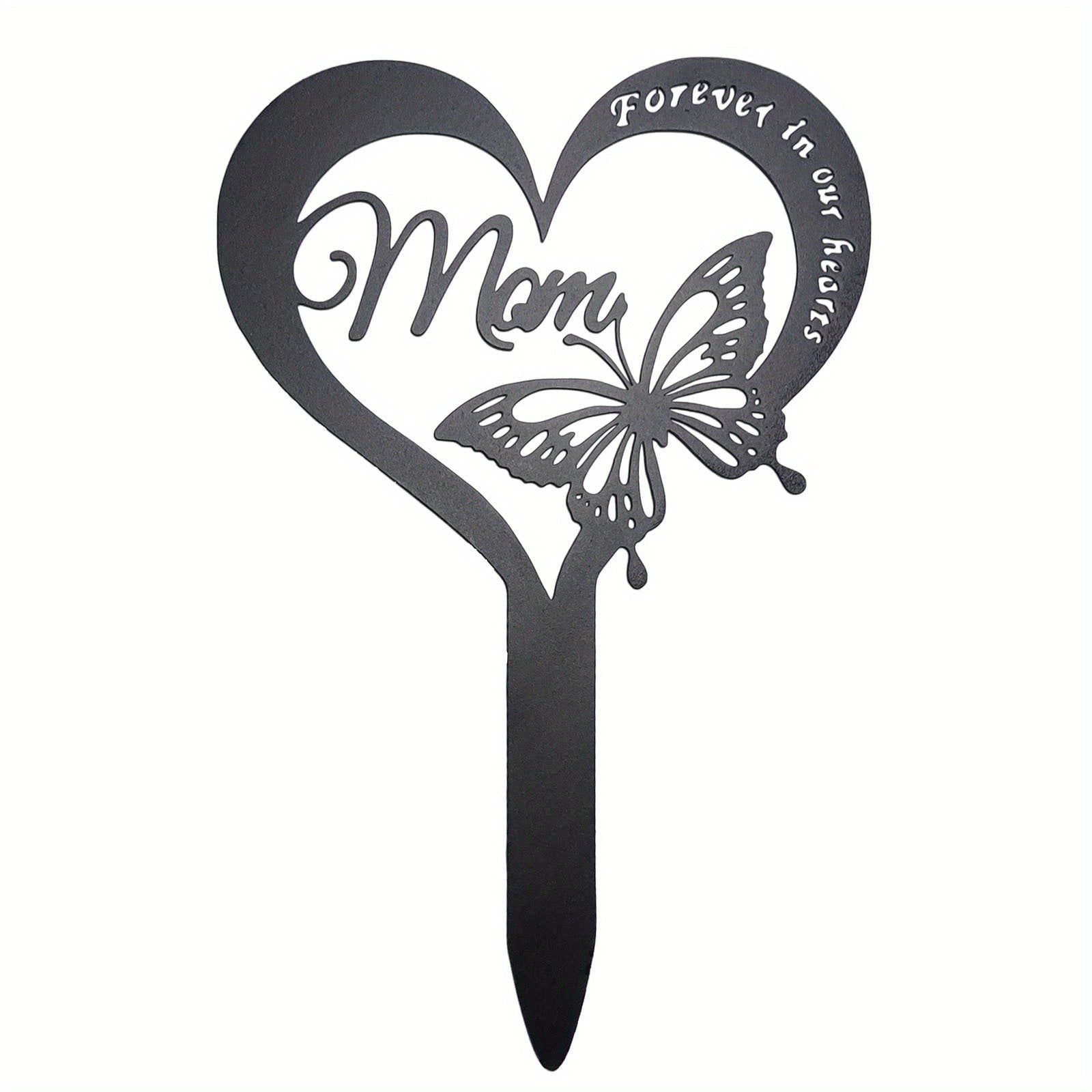 1pc Cemetery Decorations For Grave Metal Grave Marker Dad Memorial Garden Stake Butterfly Remembrance Plaque Waterproof Sympathy Grave Stake