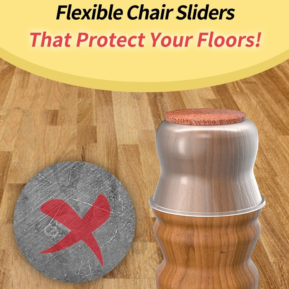 16pcs Premium Silicone Chair Leg Floor Protectors - Protect Your Floors from Scratches and Scuffs