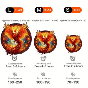 Challenge Your Brain With This Fun Flaming Phoenix Wood Puzzle - Perfect For Birthdays & Holidays,Christmas Gift,Halloween Gift,thanksgiving