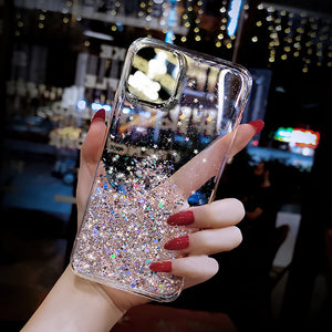 Luxury Design Glitter Bling Clear Soft Silicone Case Cover For IPhone 11 12 13 14 Pro Max X XS XR 7 8 Plus SE 6S MiNi