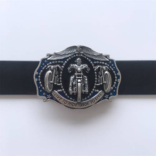 Western Men‘s Zinc alloy Leather Belt Buckle Plated Biker Rider shape Pattern US Local Shipping