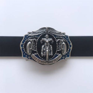 Western Men‘s Zinc alloy Leather Belt Buckle Plated Biker Rider shape Pattern US Local Shipping