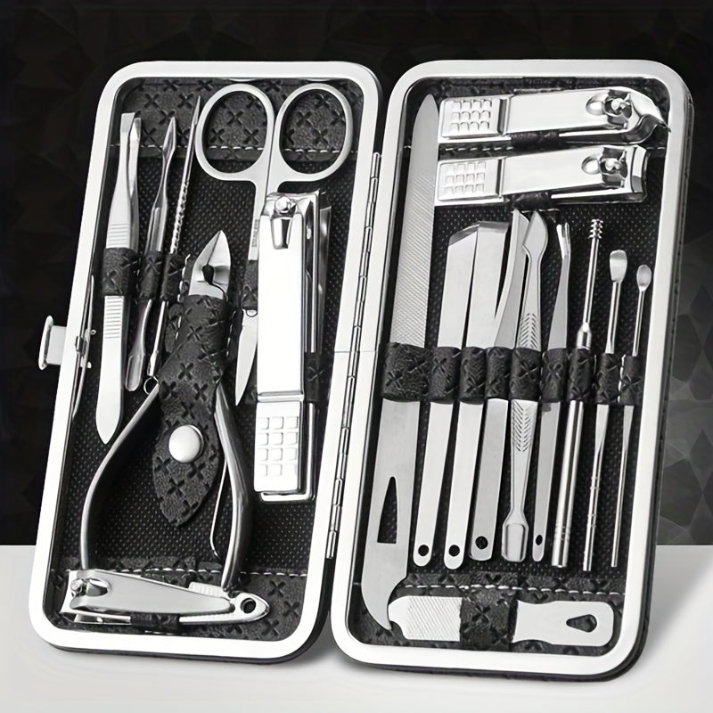 Complete Professional Manicure & Pedicure Set - Nail Clipper, Cutter, Files & More - Perfect for Home & Travel!