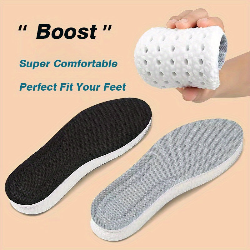 1 Pair 4D Unisex High Elastic Shock Absorbing Deodorant Sport Insoles Comfortable Breathable Massage Cushion For Feet Care Orthopedic Insole