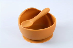 The Ultimate Baby Bowl Set: Anti-Drop Silicone Bowl, Spoon, and Cutlery - Portable and Anti-Slip, Halloween Christmas Thanksgiving Day Gift