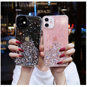 Luxury Design Glitter Bling Clear Soft Silicone Case Cover For IPhone 11 12 13 14 Pro Max X XS XR 7 8 Plus SE 6S MiNi